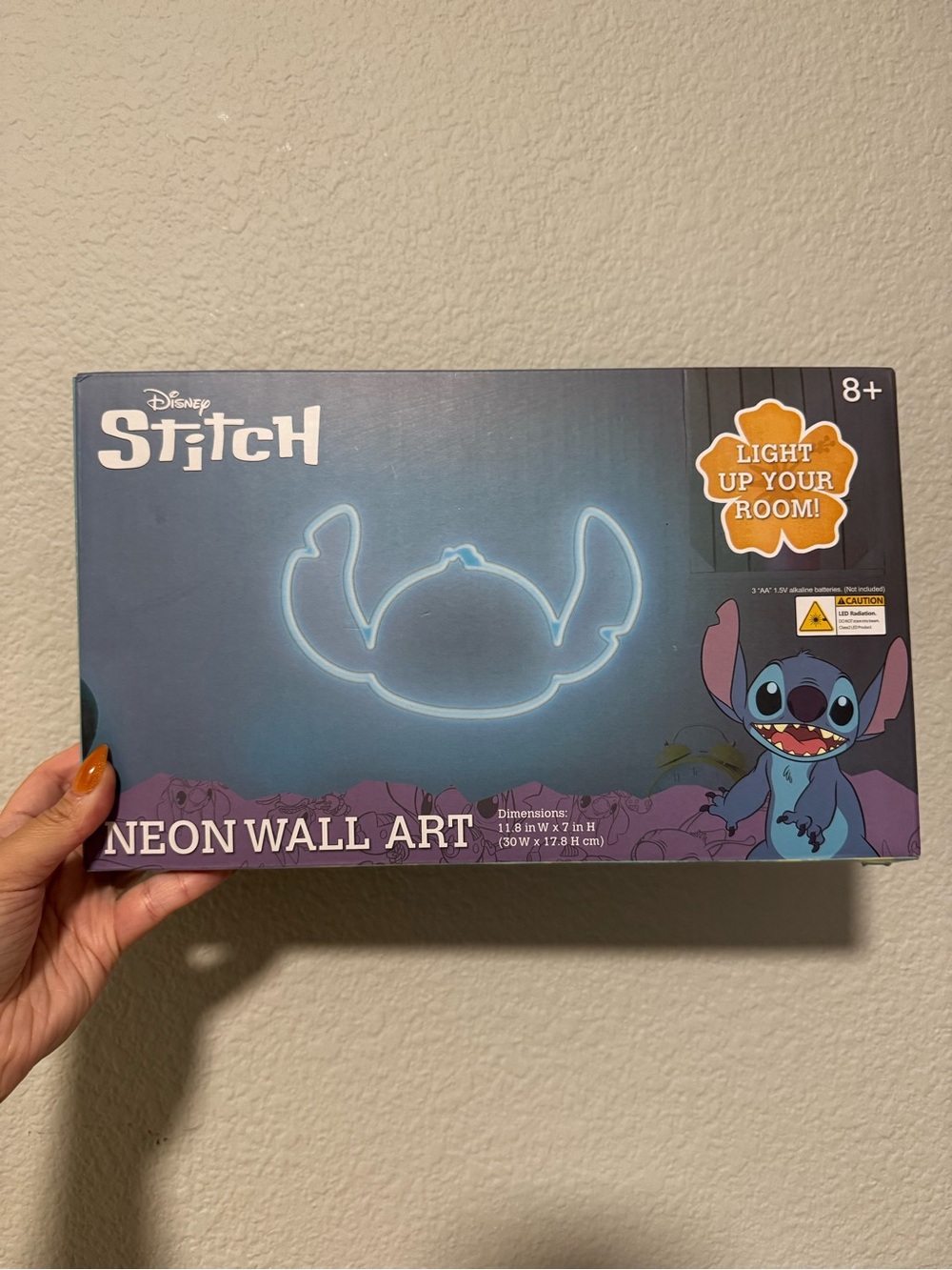 Disney Stitch Neon Wall Art - Blue and Purple Packaging